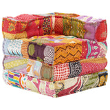 Modular Pouffe Patchwork Fabric - Close-Up Angle