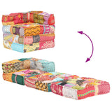 Modular Pouffe Patchwork Fabric - Low Angle