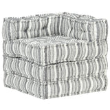 Modular Pouffe Grey Stripe Fabric