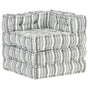 Modular Pouffe Grey Stripe Fabric