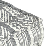 Modular Pouffe Grey Stripe Fabric - Top-Down View