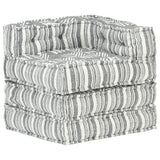 Modular Pouffe Grey Stripe Fabric - 45-Degree Angle