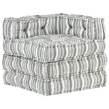 Modular Pouffe Grey Stripe Fabric - Rear View