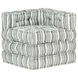 Modular Pouffe Grey Stripe Fabric - Close-Up Angle