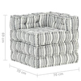 Modular Pouffe Grey Stripe Fabric - Extra Image