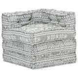 Modular Pouffe Light Grey Fabric - Rear View