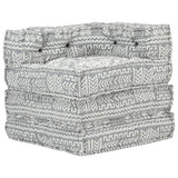 Modular Pouffe Light Grey Fabric - Close-Up Angle