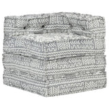 Modular Pouffe Light Grey Fabric - Low Angle