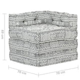 Modular Pouffe Light Grey Fabric