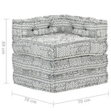 Modular Pouffe Light Grey Fabric - Extra Image