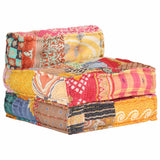 Modular Pouffe Patchwork Fabric - Top-Down View
