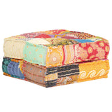 Pouffe 60x70x36 cm Patchwork Fabric - Side View