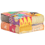 Pouffe 60x70x36 cm Patchwork Fabric - Top-Down View