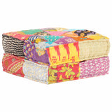 Pouffe 60x70x36 cm Patchwork Fabric - Rear View