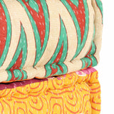Pouffe 60x70x36 cm Patchwork Fabric - Close-Up Angle