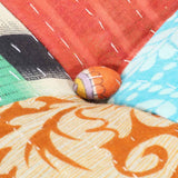 Pouffe 60x70x36 cm Patchwork Fabric - Low Angle