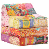 Modular Pouffe Patchwork Fabric - Low Angle