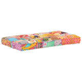 Pallet Sofa Cushion Multicolour Fabric Patchwork - Side View