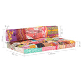 Pallet Sofa Cushion Multicolour Fabric Patchwork - Close-Up Angle