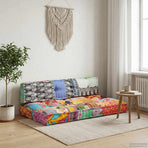 Pallet Sofa Cushion Multicolour Fabric Patchwork