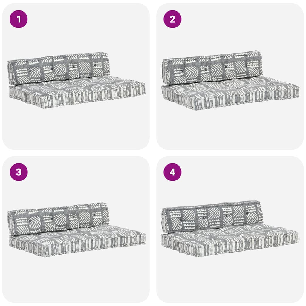 Pallet Sofa Cushion Grey Fabric Patchwork