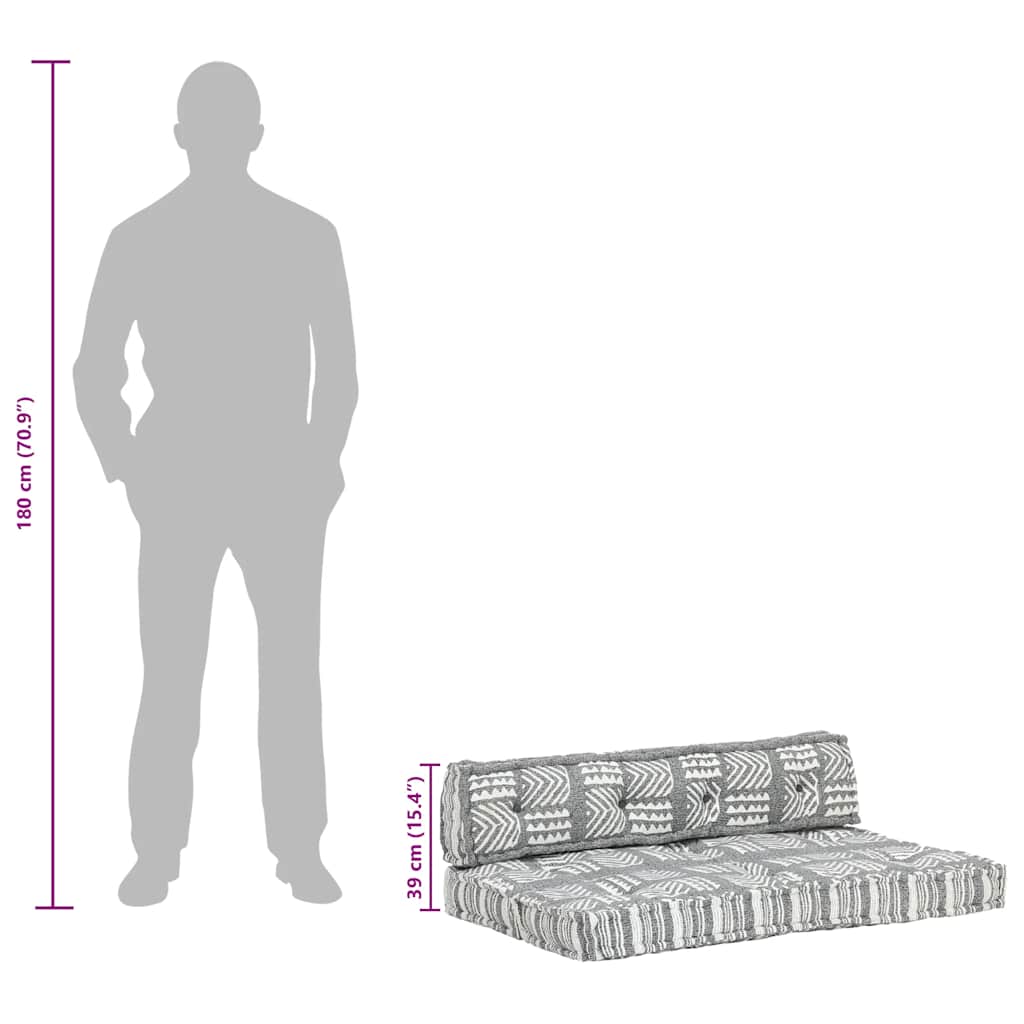 Pallet Sofa Cushion Grey Fabric Patchwork