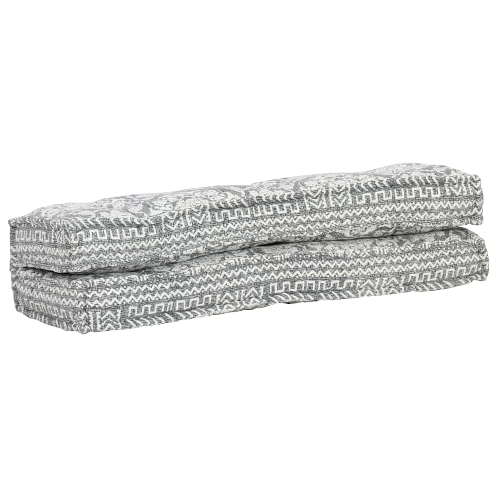 Pallet Sofa Cushion Light Grey Fabric Patchwork