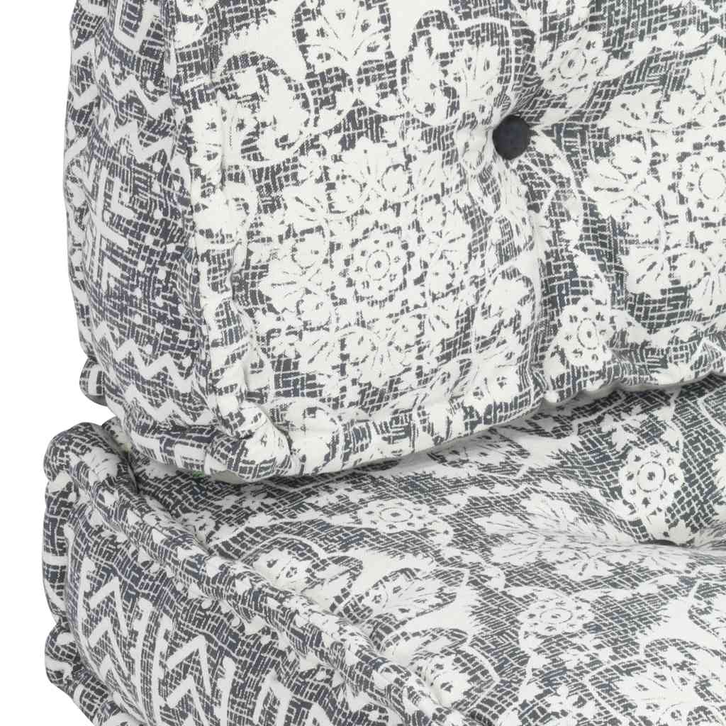 Pallet Sofa Cushion Light Grey Fabric Patchwork