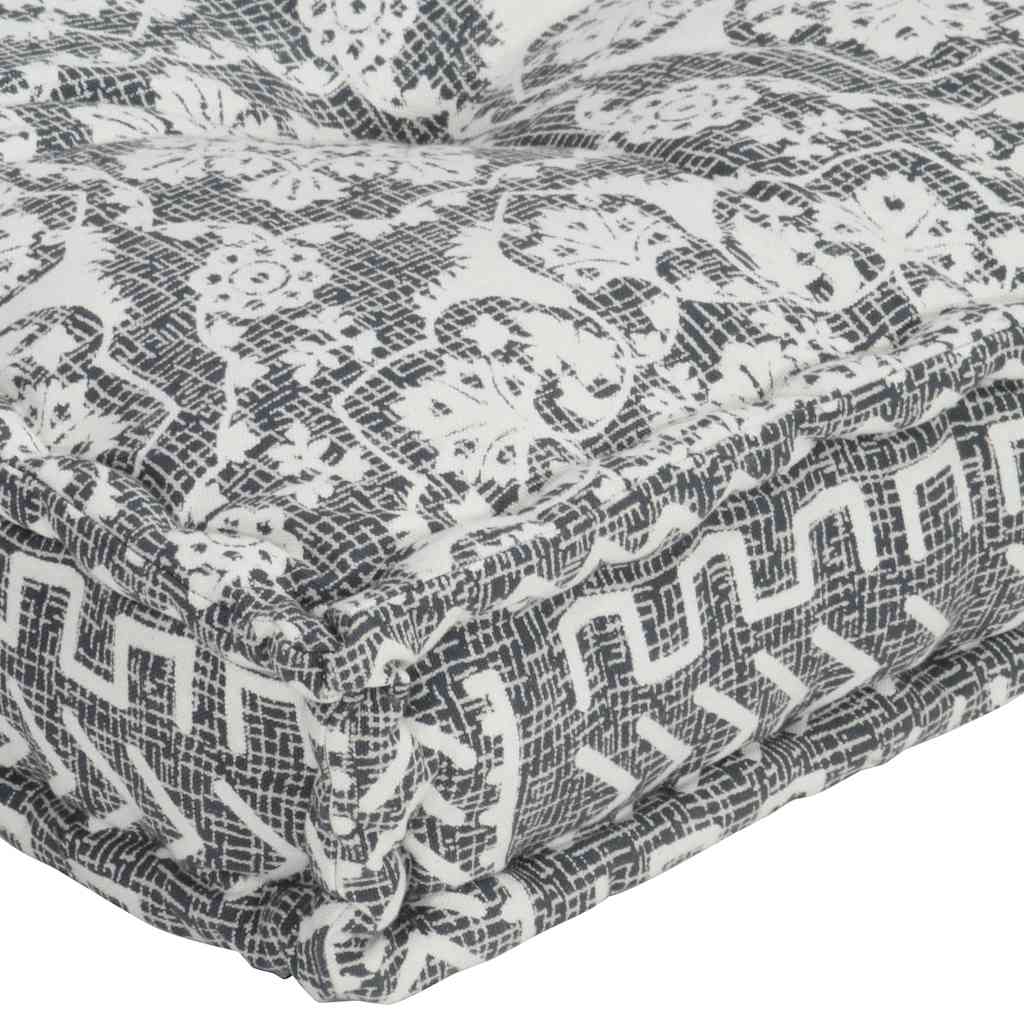 Pallet Sofa Cushion Light Grey Fabric Patchwork