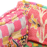 Pallet Sofa Cushion Multicolour Fabric Patchwork - Side View