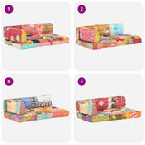 Pallet Sofa Cushion Multicolour Fabric Patchwork