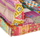 Pallet Sofa Cushion Multicolour Fabric Patchwork - Top-Down View