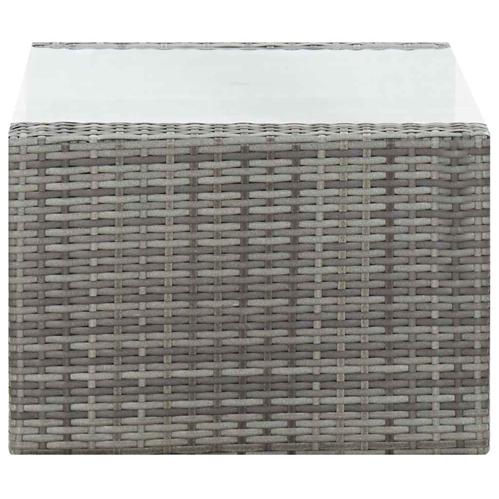 4 Piece Garden Lounge Set with Cushions Poly Rattan Grey