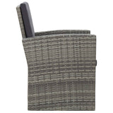 4 Piece Garden Lounge Set with Cushions Poly Rattan Grey