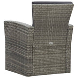 4 Piece Garden Lounge Set with Cushions Poly Rattan Grey - 45-Degree Angle