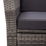 4 Piece Garden Lounge Set with Cushions Poly Rattan Grey