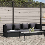 Garden Bed with Cushion and Pillow Poly Rattan Black