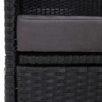 Outdoor Sofa Bed with Canopy Poly Rattan Black