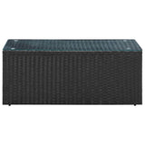 4 Piece Garden Lounge Set Black with Cushions Poly Rattan