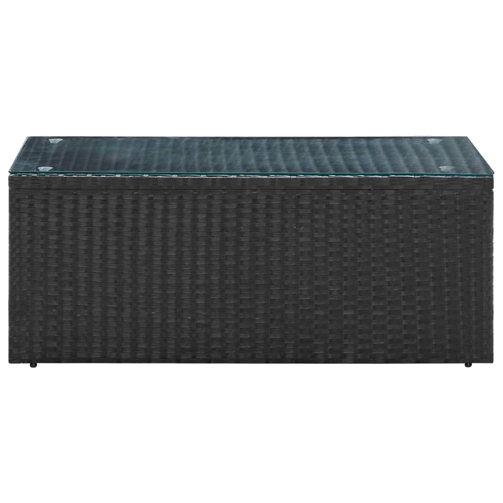 4 Piece Garden Lounge Set Black with Cushions Poly Rattan