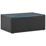 4 Piece Garden Lounge Set Black with Cushions Poly Rattan