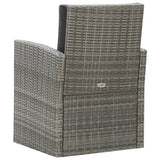 5 Piece Outdoor Dining Set with Cushions Poly Rattan Grey