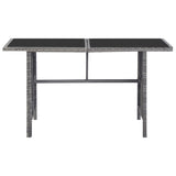 5 Piece Outdoor Dining Set with Cushions Poly Rattan Grey - Side View