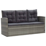 5 Piece Outdoor Dining Set with Cushions Poly Rattan Grey