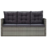 5 Piece Outdoor Dining Set with Cushions Poly Rattan Grey