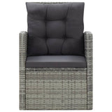 5 Piece Outdoor Dining Set with Cushions Poly Rattan Grey - Extra Image
