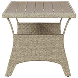 Garden Table Grey 130x70x66 cm Poly Rattan - Side View