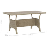 Garden Table Grey 130x70x66 cm Poly Rattan - Rear View