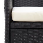 2-Seater Garden Bench with Tea Table 143 cm Poly Rattan Black
