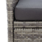 2-Seater Garden Bench with Tea Table 143 cm Poly Rattan Grey